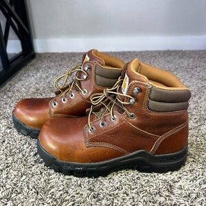 Carhartt CMF6395 Men's Size 8 Rugged Brown Leather Work Boots Composite Toe